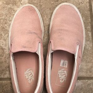 Vans pink suede slip on size 9
